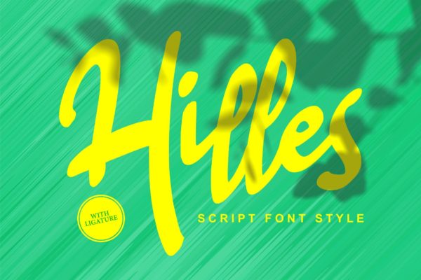 海报/Logo/包装设计英文书法字体素材库精选 Hilles | Script Font Style