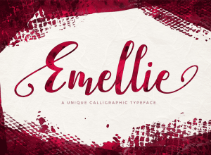 付费手写英文字体 Emellie Script Font