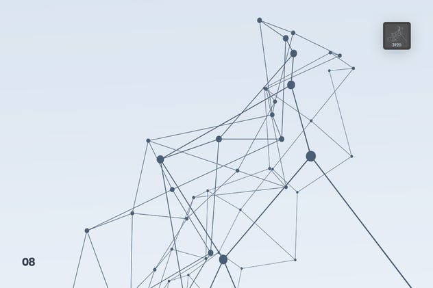 带连接线粒子抽象图形PS笔刷 Particles with Connected Lines Photoshop Brushes插图(8)