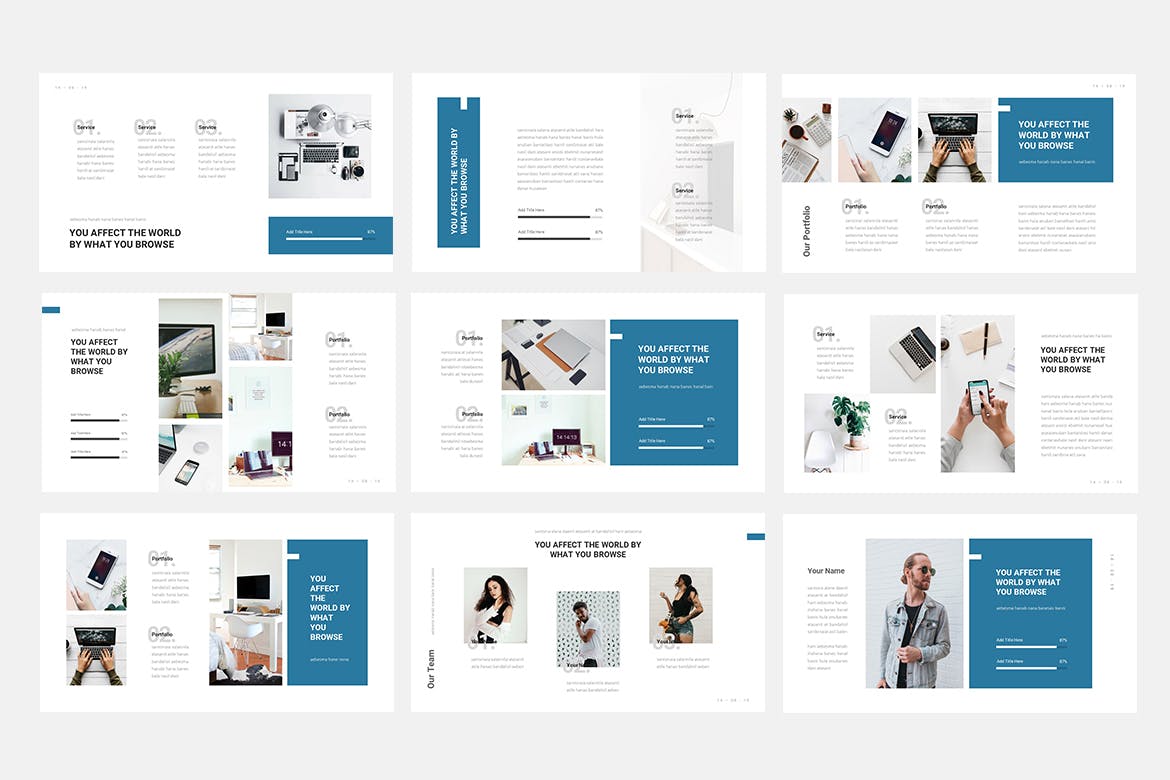 网络科技公司/项目路演素材库精选PPT模板 Netho – Networking Technology Powerpoint Template插图(2)