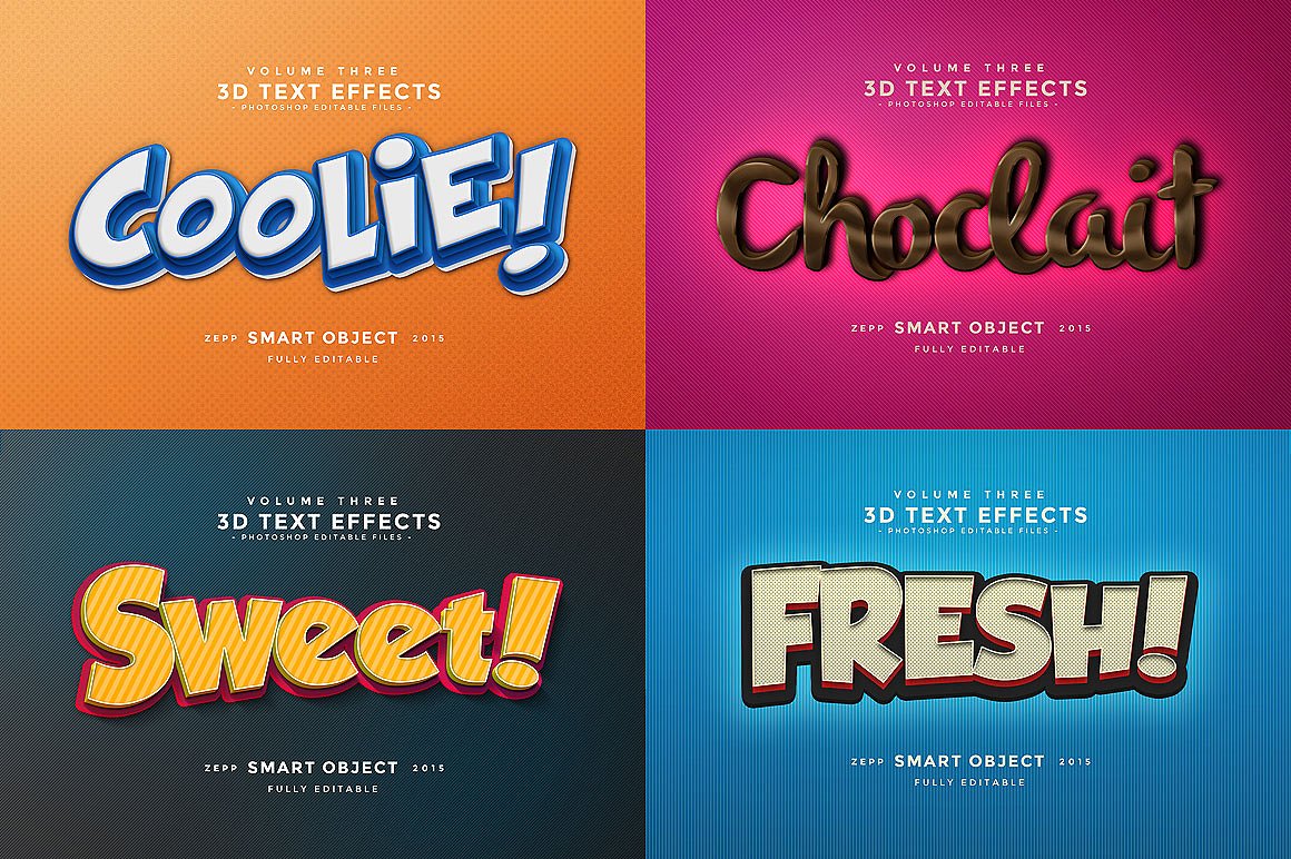素材库下午茶：150款3D文字效果的PS图层样式 150 3D Text Effects for Photoshop–2.61 GB插图(33)