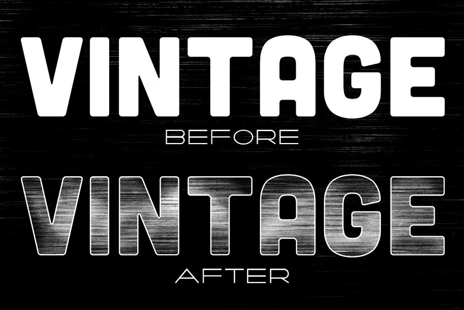 复古怀旧风格文本图层样式PS笔刷 Vintage Brush Kit插图(3)