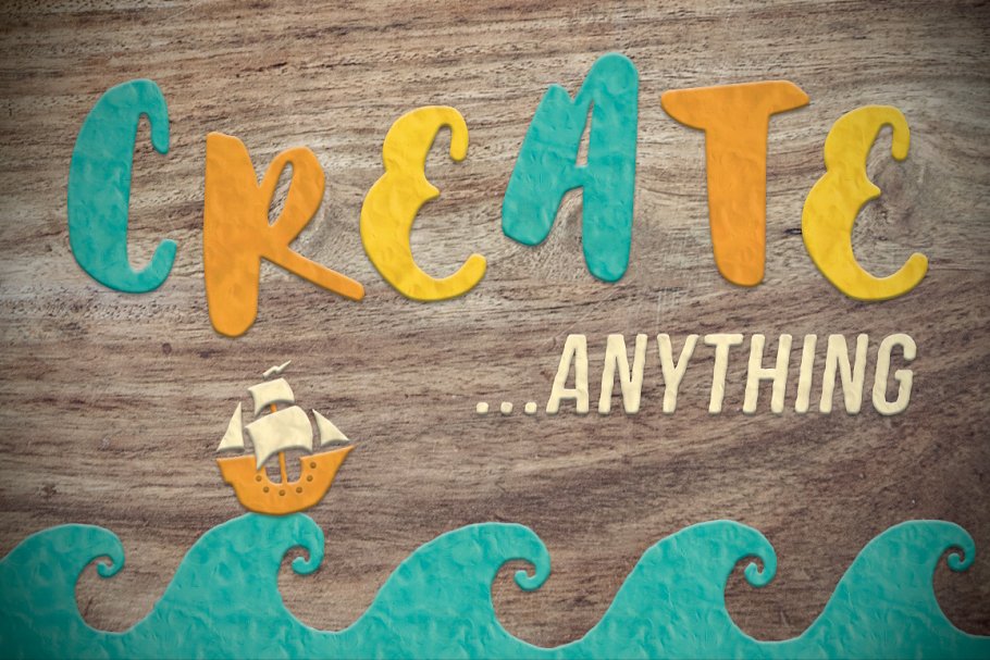 21种创意粘土手作图层样式 Digital Clay- Layer Styles & More插图(2)