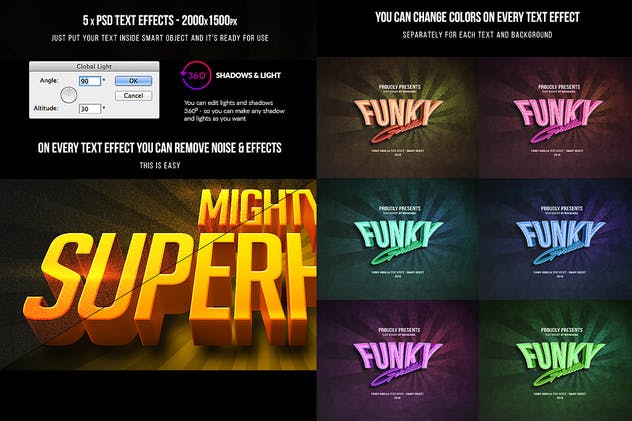 10款炫酷发光字体效果PSD分层模板 Text Effects Bundle – 10 PSD插图(12)