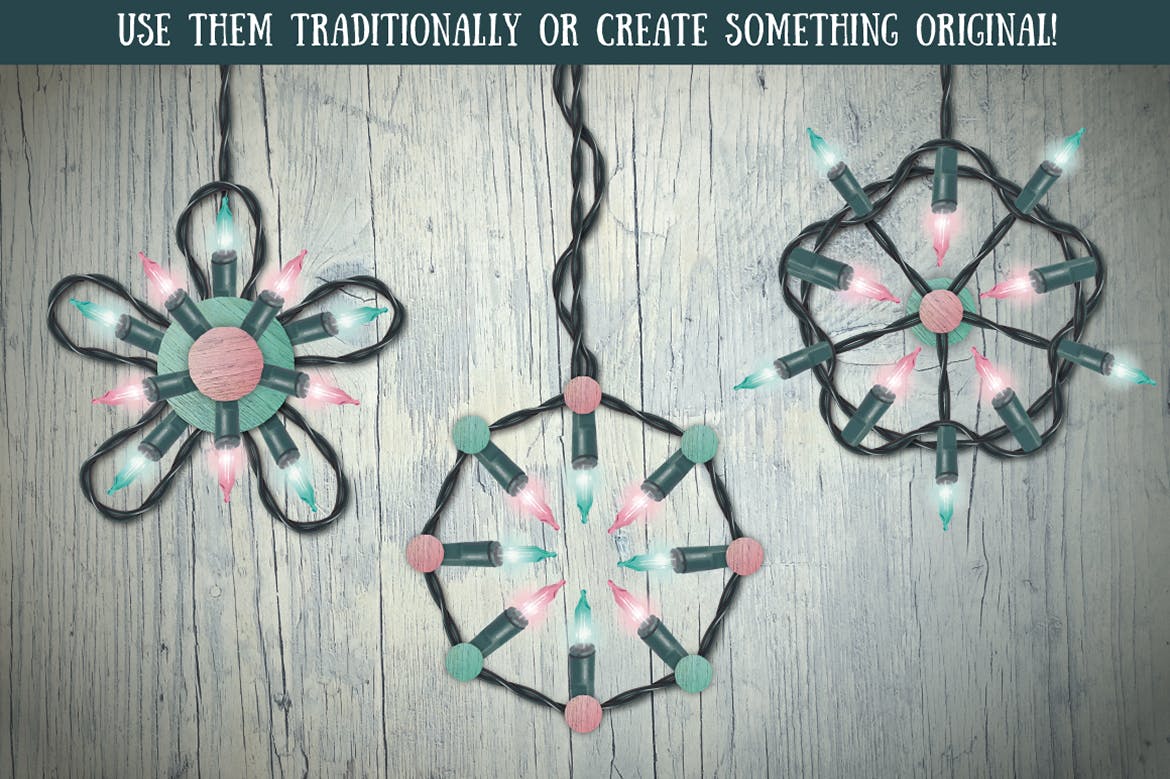 童话灯饰效果设计AI笔刷 Fairy Light Brushes插图(5)