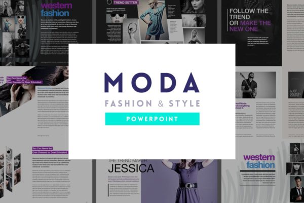 时尚风格PPT幻灯片演示模板下载 Moda – Fashion &amp; Style Powerpoint Template