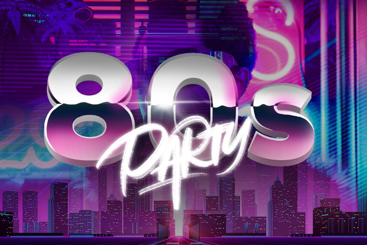 复古海报发光字体特效Procreate笔刷插图(1)