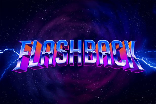 11款80年代复古文特效PS图层样式V3 80s Text Effect V3插图(8)