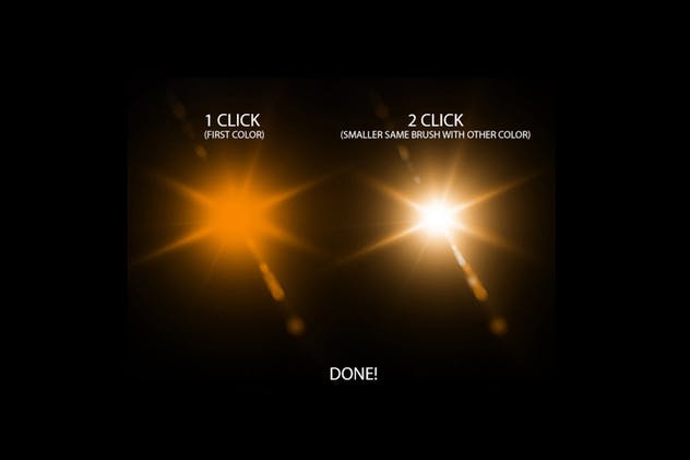 镜头眩光&星光效果PS笔刷 Lens Flare & Stars Photoshop Brushes插图(3)