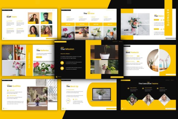 橙色风格多功能Google演示模板素材库精选 Deco – Google Slide Template