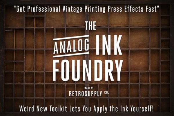 橡胶墨辊印刷效果图层样式 Analog Ink Foundry – PSD Print Kit