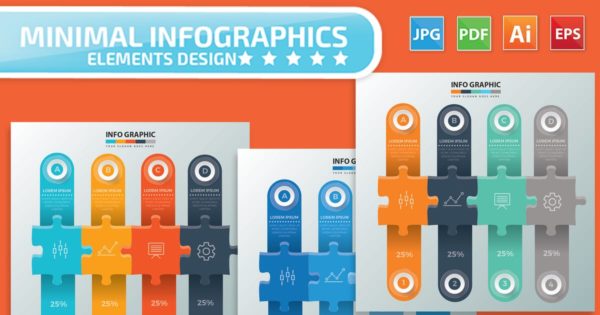 拼图元素信息图表设计素材