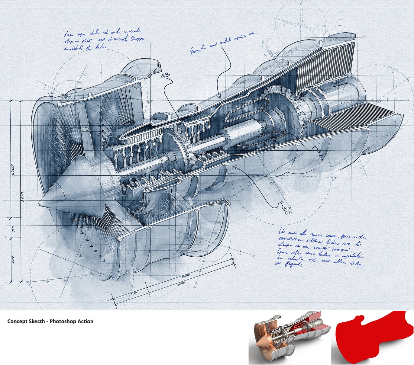 建筑工程设计素描效果图一键生成PS动作 Concept Sketch – Photoshop Action插图(13)