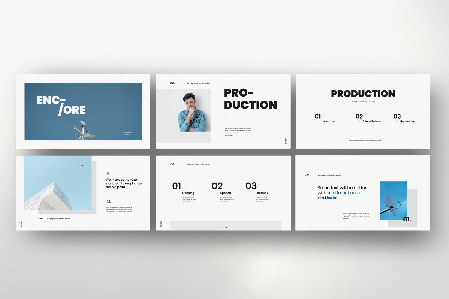 极简主义设计风格建筑设计商业服务素材库精选PPT模板 ENCORE – Minimal Business Powerpoint插图(1)
