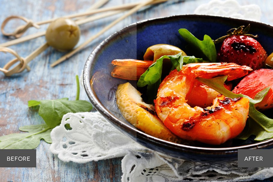 大片级食材摄影特效处理PS动作 Foodie Pro Photoshop Actions插图(3)