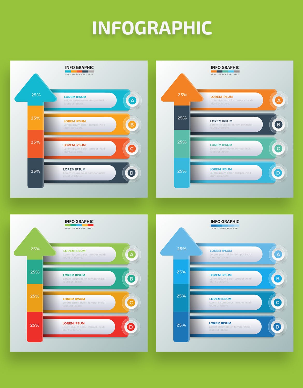 比例图&步骤图信息图表设计素材 Infographic Elements Design插图(1)