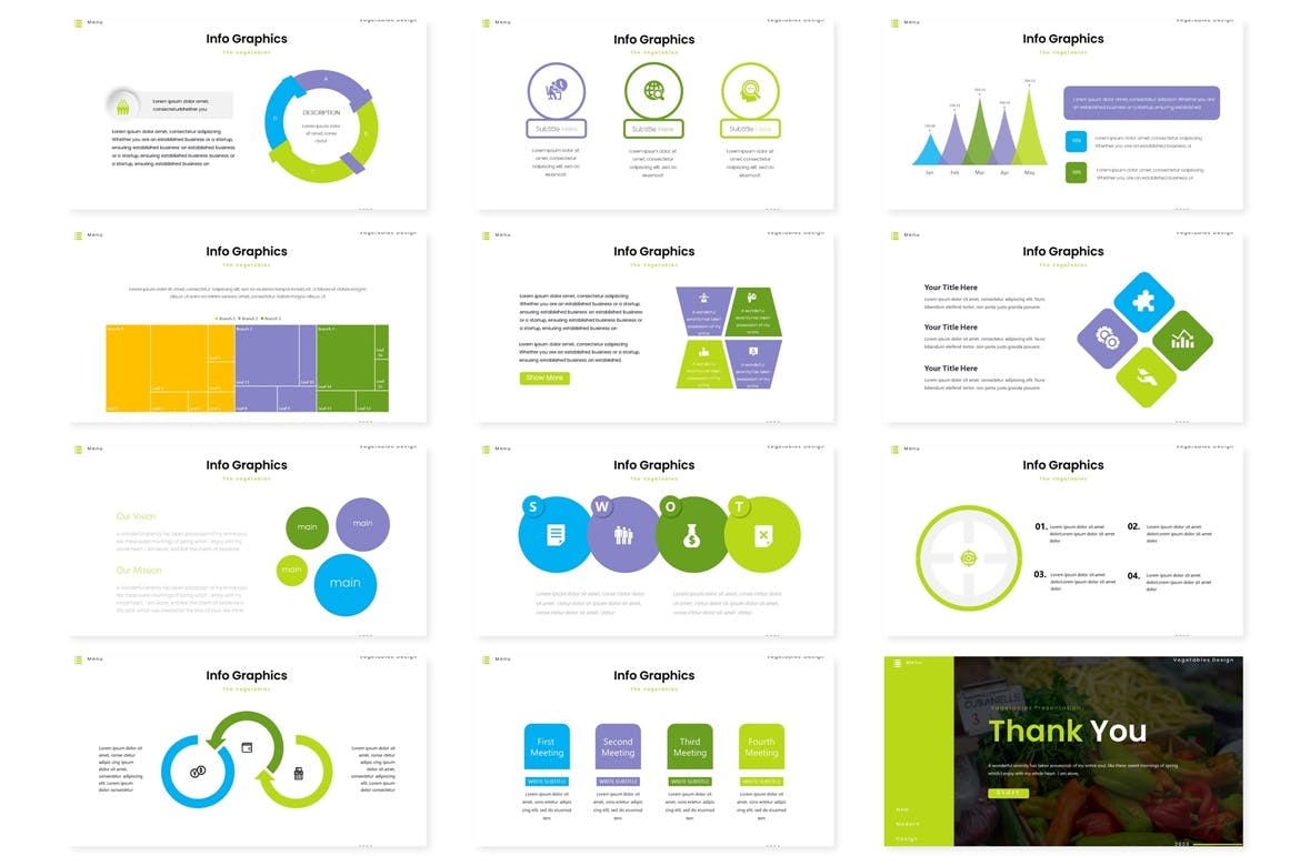 农产品/蔬果品牌演示素材库精选Keynote模板模板 Vegetable – Keynote Template插图(4)