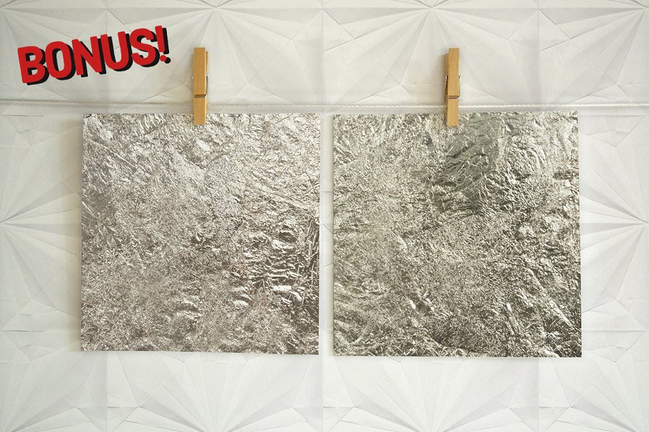 手绘粉笔画&银箔雪花图案纹理笔刷 Vector Chalk & Foil Snowflakes插图(3)