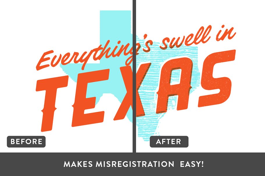 复古印刷字体纹理PS动作 RetroSauce – Letterpress Actions插图(1)