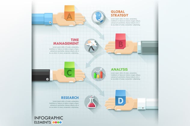 团队协作团队建设信息图表矢量素材 Teamwork Infographics插图(8)