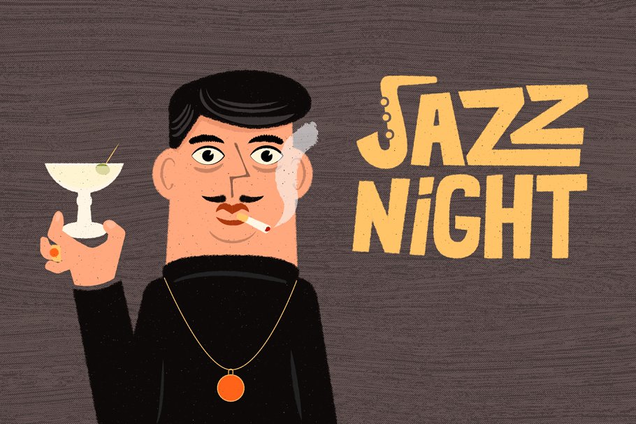 复刻1950s年代设计风格笔刷套装 1950s Artist Brush Pack插图(4)