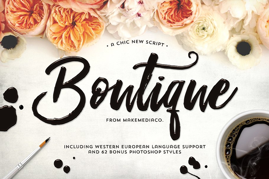 画笔手写英文字体 Boutique Script + PSD Styles插图