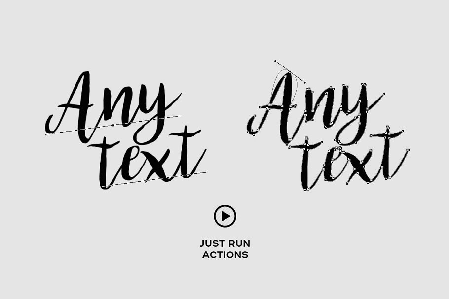 任何层(文本,图形,智能层)转换为形状和路径PS动作 Path & Shape Maker for Photoshop插图(1)