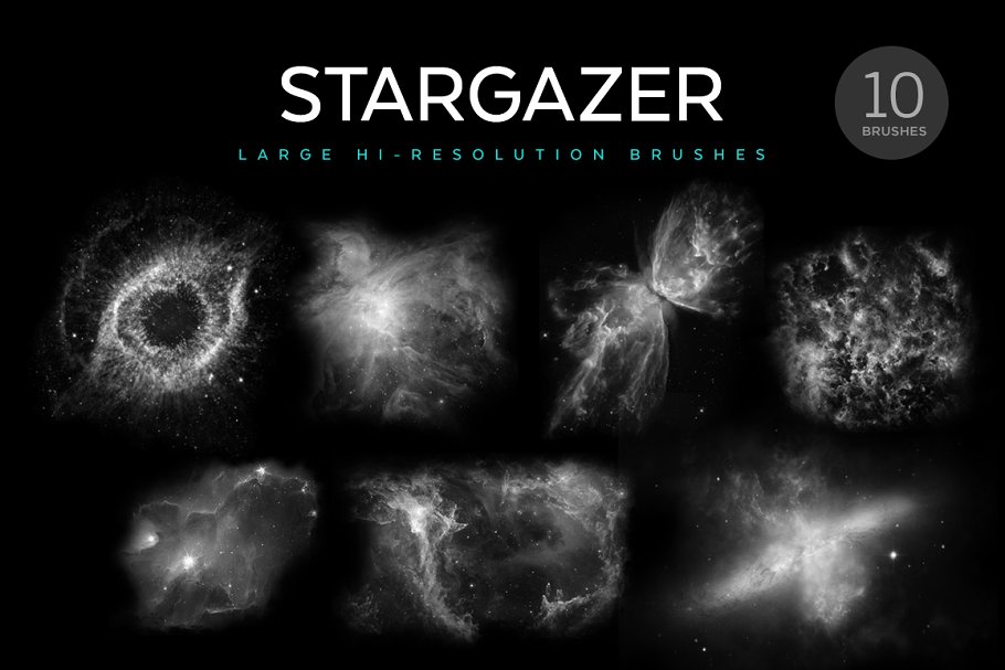 天文照片后期处理PS笔刷 Stargazer Photoshop Brushes插图(1)