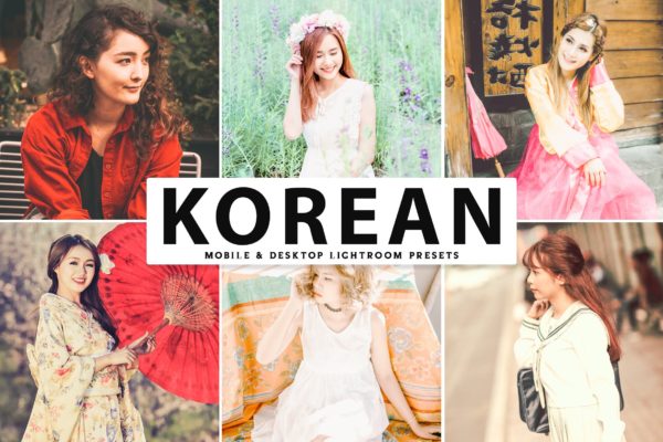 日韩风人像照片后期处理LR调色预设 Korean Mobile &amp; Desktop Lightroom Presets
