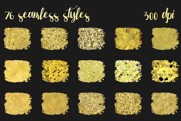 金漆闪闪图层样式、PS笔刷&纹理合集(2) Golden Era for Adobe Photoshop插图(3)