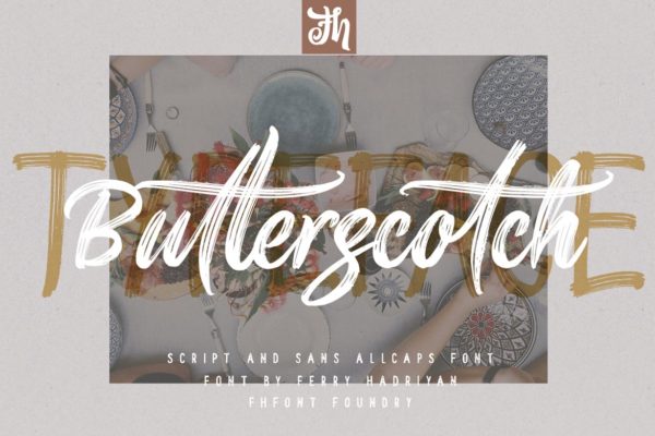 硬笔刷书写风格英文手写艺术字体 Butterscotch – Handwritten Font