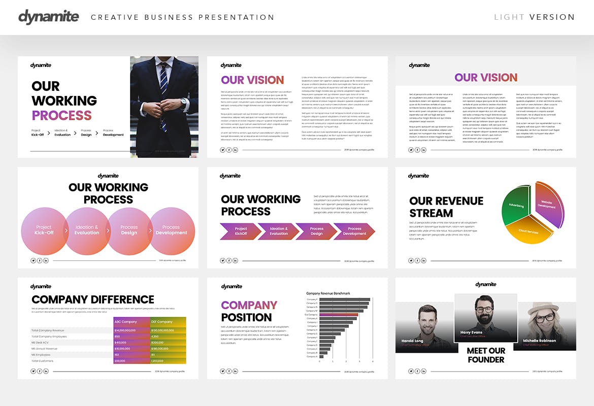 高逼格创意设计公司适用Keynote演示文稿模板 Dynamite – Creative Keynote Presentation插图(5)