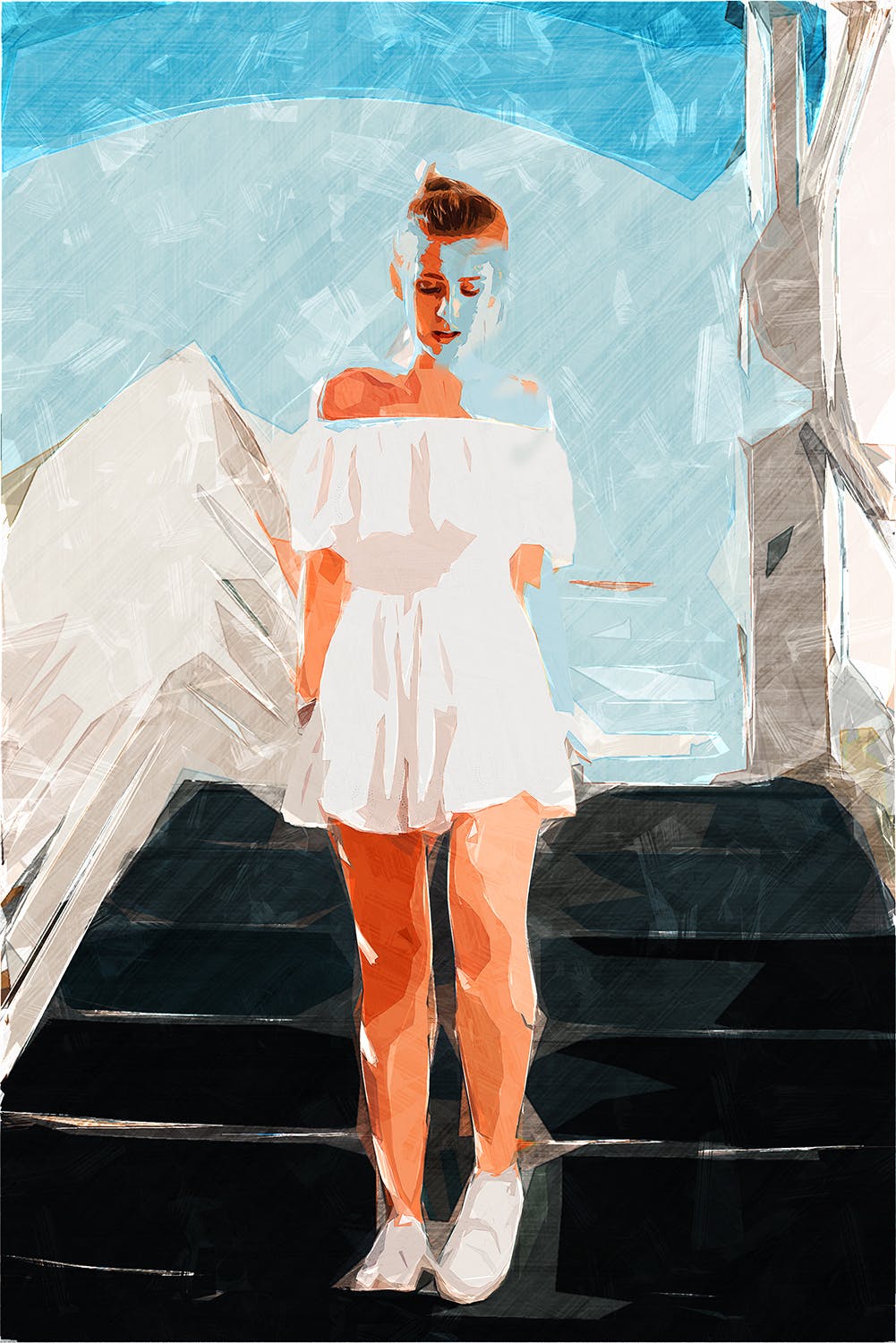 色块画法印象派素描效果PS动作 Concepter – Plein Air Sketch Photoshop Action插图(6)