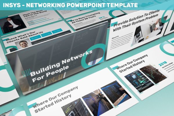 网络科技公司/技术/融资主题素材库精选PPT模板 Insys – Networking Powerpoint Template