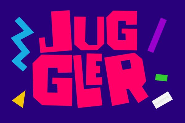 嬉皮古怪独特造型英文无衬线字体素材库精选 Juggler – Trendy Quirky Font