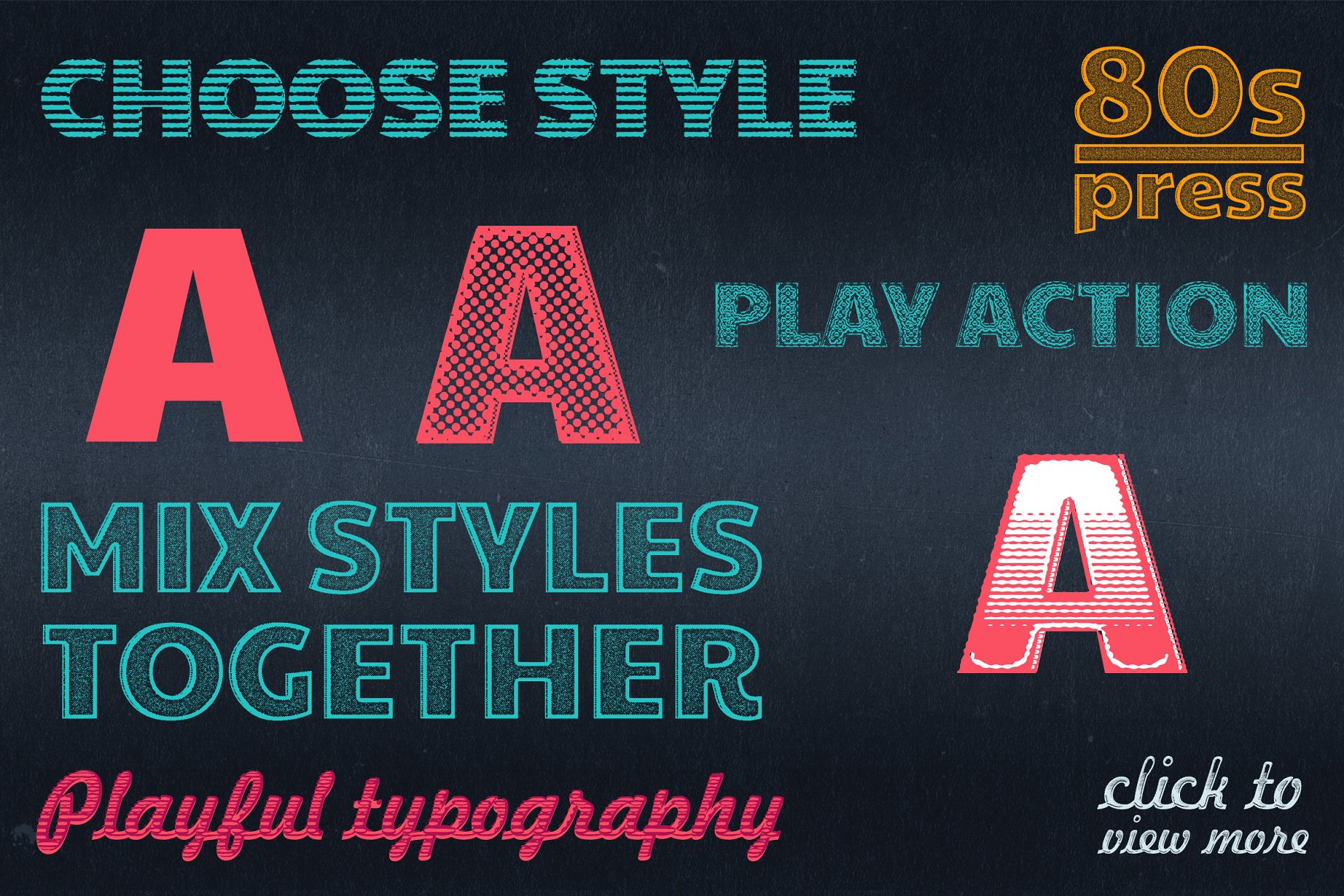 40款80年代复古AI字体样式&动作 80s PRESS for Adobe Illustrator插图(1)