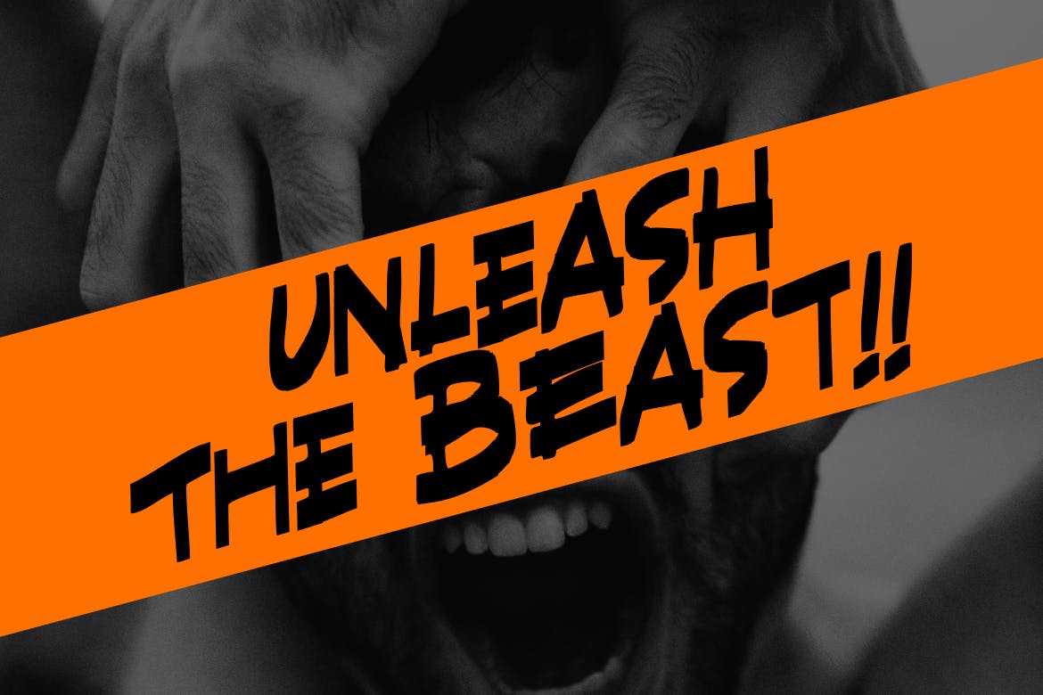 充满力量的英文画笔笔刷装饰艺术字体素材库精选 SHRED! – Aggressive Brush Font插图(2)