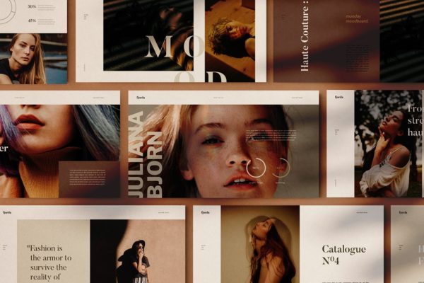 斯堪的纳维亚主题风格PPT幻灯片模板 FJORDA – Powerpoint Template