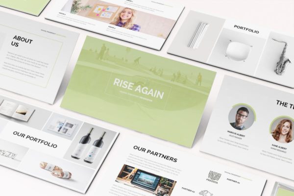 极简主义设计风格商务演示PPT幻灯片模板 Minimal Powerpoint Template