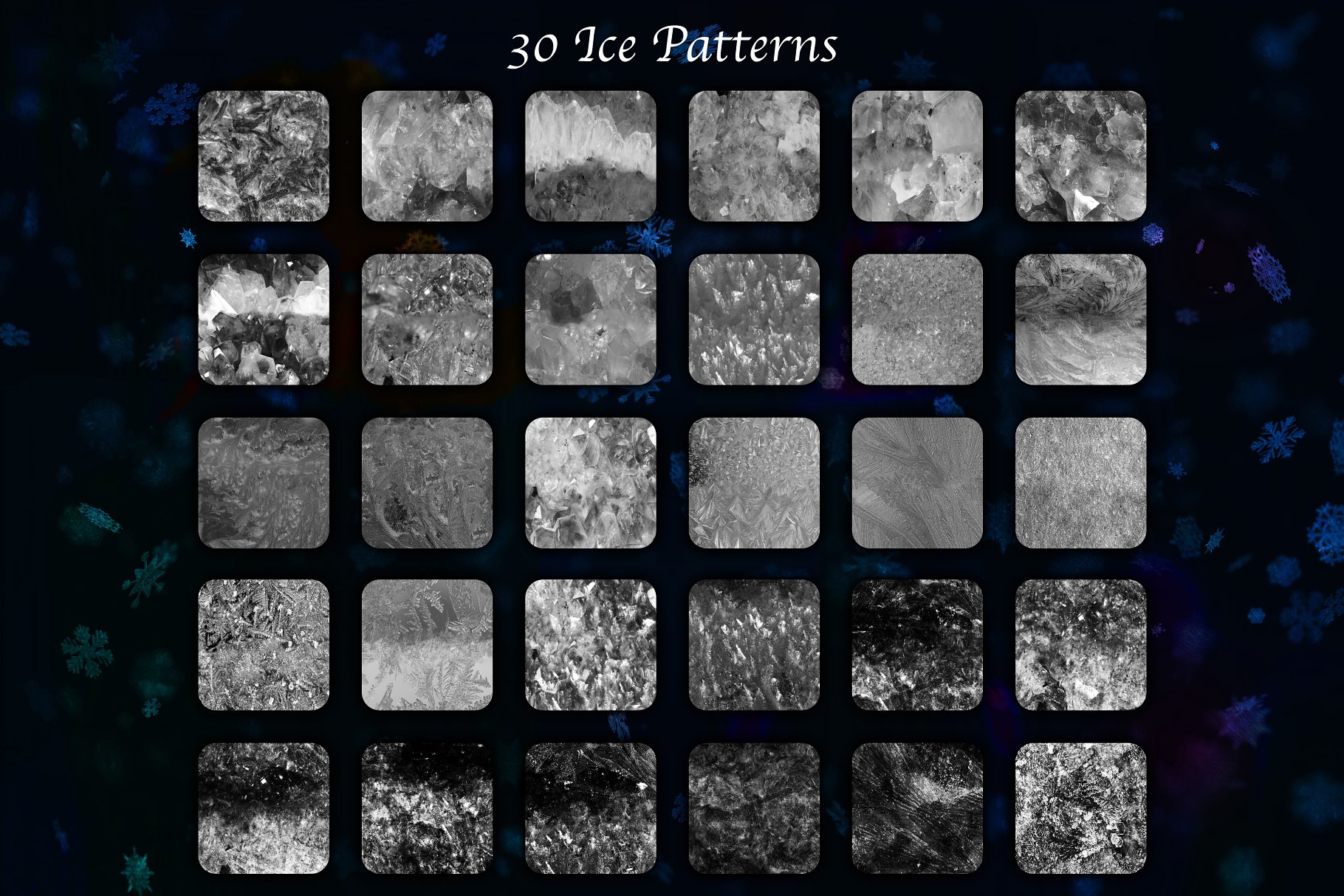 冰雪奇缘冬天主题纹理&笔刷合集[雪花、冰花&闪光] Winter Wonderland for Photoshop插图(1)