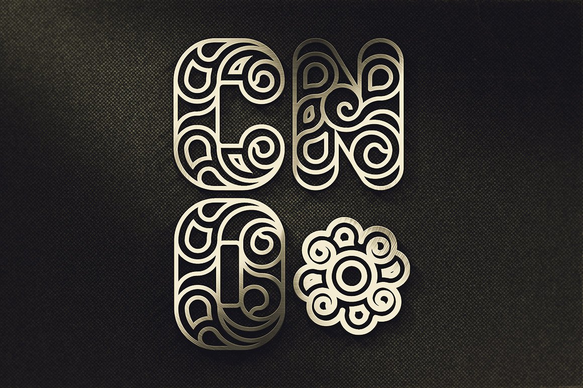 复古纹理镂空创意字体 Conello – Display Font插图(4)