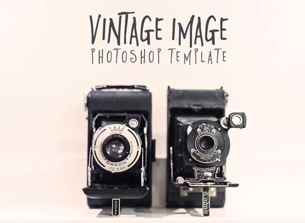 复古照片效果 PSD 模板 Vintage Image Photoshop Template
