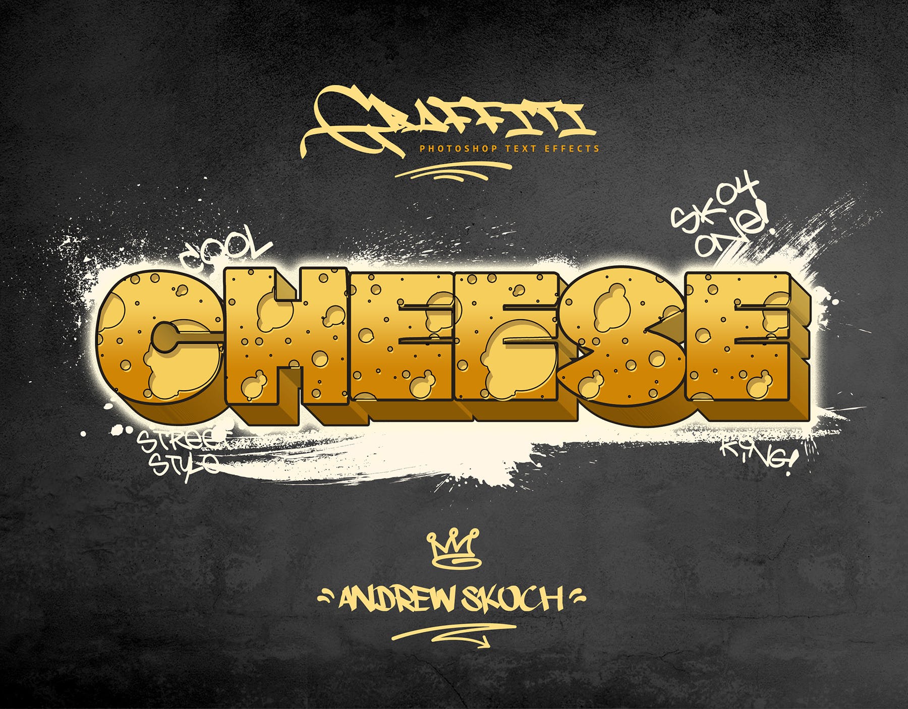 10款炫酷涂鸦效果字体样式PSD分层模板v2 Graffiti Text Effects – 10 PSD – vol 2插图(6)