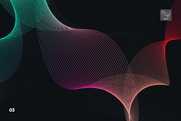 抽象虚线波浪漩涡图案Photoshop笔刷 Dotted Wavy Swirls Photoshop Brushes插图(3)