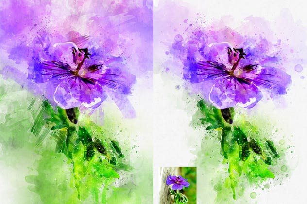 水彩艺术插画照片效果一键生成PS动作 Perfectum 2 – Watercolor Artist Photoshop Action插图(6)