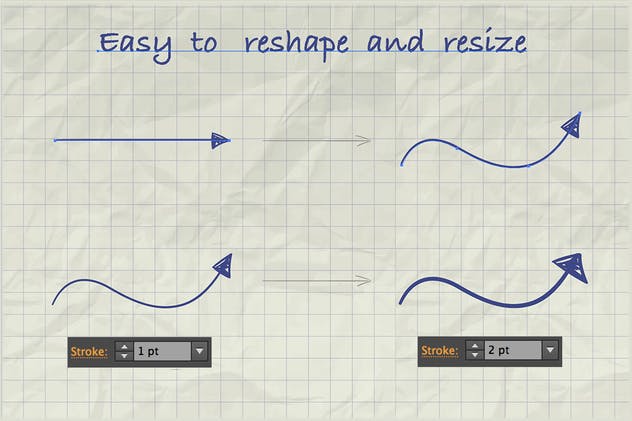箭头图形插画艺术AI笔刷 Illustrator Arrow-Shaped Art Brushes插图(3)