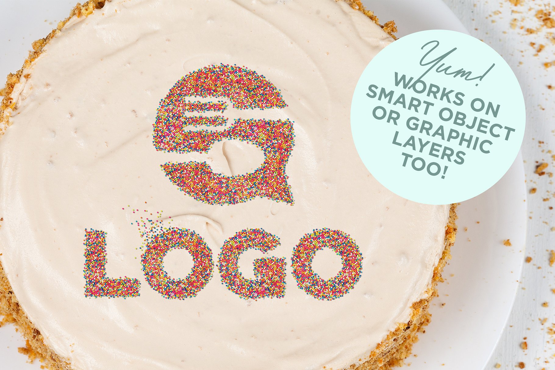 彩色糖果颗粒感字体特效PS动作 Sprinkle Photoshop Action插图(3)