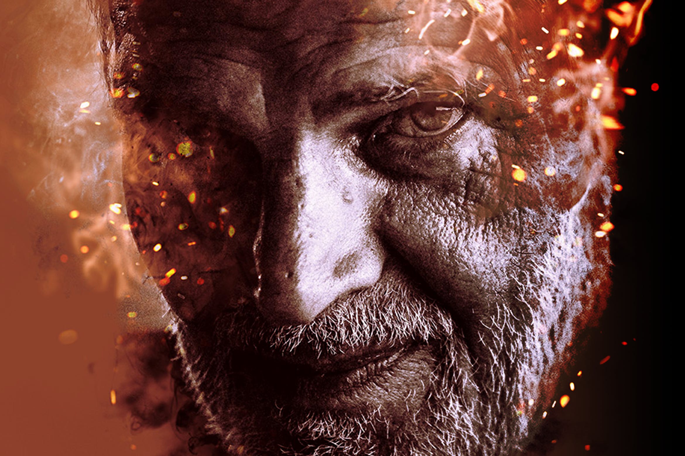 炫酷人像照片燃烧特效处理PSD图层样式 Burning Fire Photo Effect插图