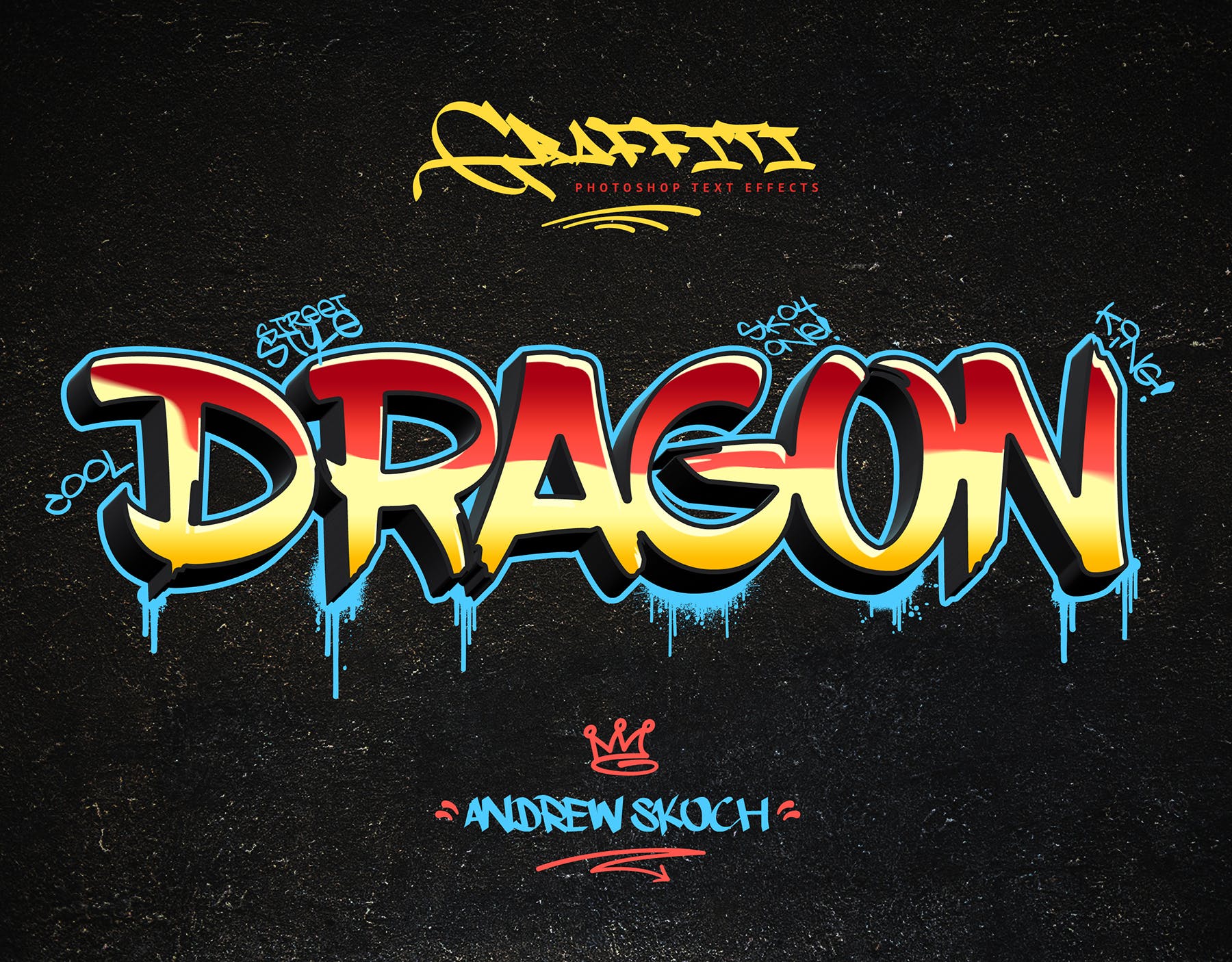 10款炫酷涂鸦效果字体样式PSD分层模板v2 Graffiti Text Effects – 10 PSD – vol 2插图(9)