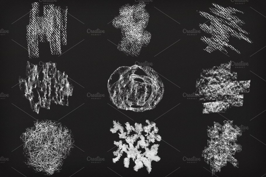 艺术黑板画粉笔画PS笔刷 Artistic Chalk Brush Pack 1插图(3)